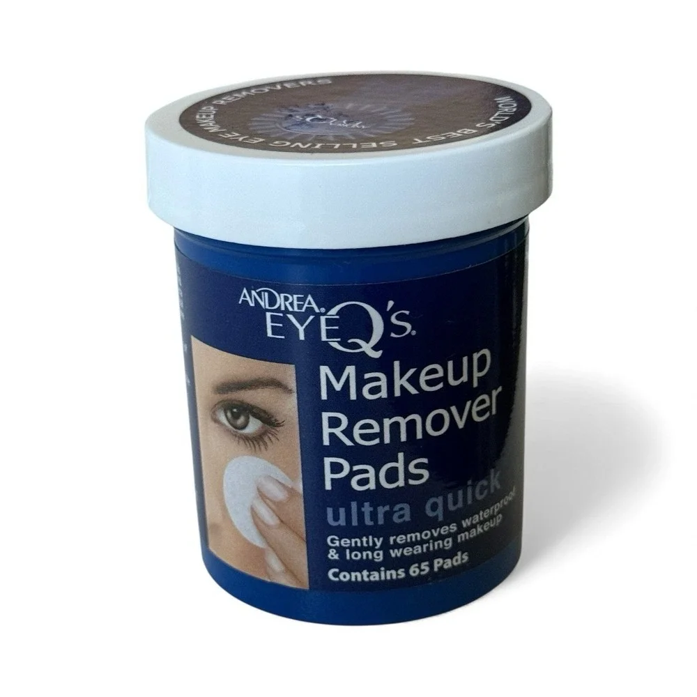 Two Andrea Eye-Makeup Remover Pads‎ 65 Pads Ea. Gently Removes Waterproof